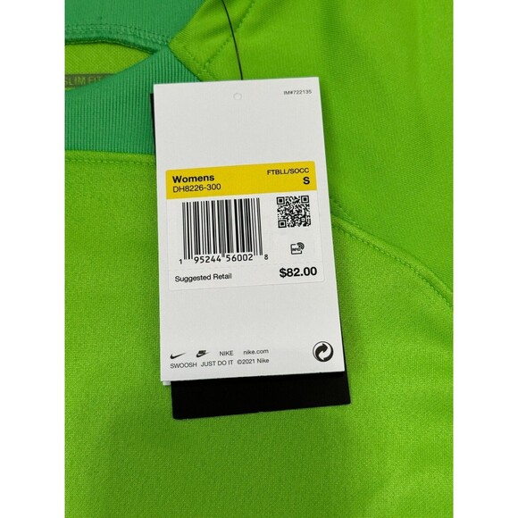 NWT Nike Women’s Dri-Fit Long Sleeve Gardien IV Goalkeeper Soccer Jersey Green - Picture 8 of 8